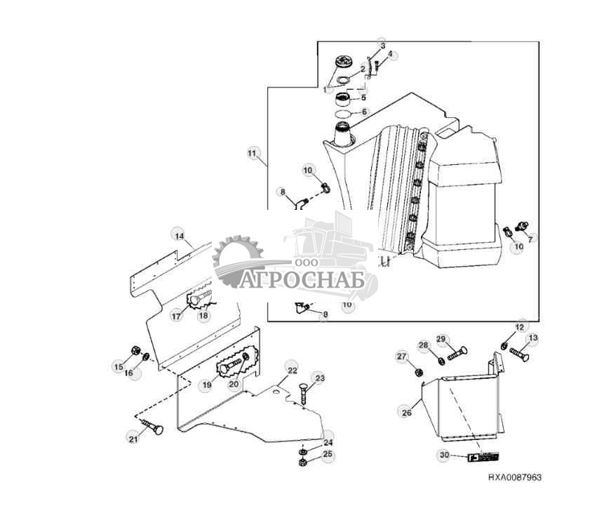 ОПОРЫ ЛЕВОГО ТОПЛИВНОГО БАКА 